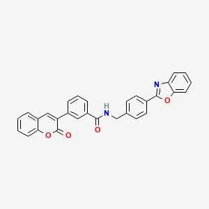 molecular formula C30H20N2O4 B5012114 N-[4-(1,3-benzoxazol-2-yl)benzyl]-3-(2-oxo-2H-chromen-3-yl)benzamide 