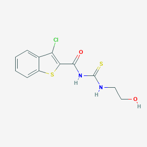 molecular formula C12H11ClN2O2S2 B501215 N-[(3-chloro-1-benzothien-2-yl)carbonyl]-N'-(2-hydroxyethyl)thiourea 