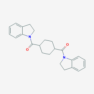 molecular formula C24H26N2O2 B501222 1-{[4-(2,3-dihydro-1H-indol-1-ylcarbonyl)cyclohexyl]carbonyl}indoline 