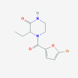 molecular formula C11H13BrN2O3 B501252 4-(5-bromo-2-furoyl)-3-ethyl-2-piperazinone 