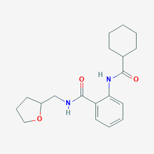 molecular formula C19H26N2O3 B501257 2-[(cyclohexylcarbonyl)amino]-N-(tetrahydro-2-furanylmethyl)benzamide 