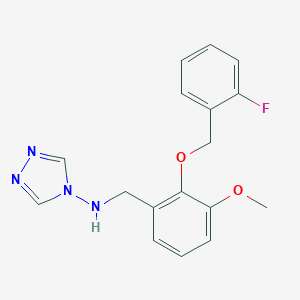 molecular formula C17H17FN4O2 B501278 N-{2-[(2-fluorobenzyl)oxy]-3-methoxybenzyl}-N-(4H-1,2,4-triazol-4-yl)amine CAS No. 353761-45-2