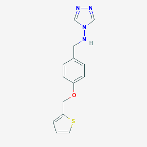 molecular formula C14H14N4OS B501281 N-[4-(2-thienylmethoxy)benzyl]-N-(4H-1,2,4-triazol-4-yl)amine 