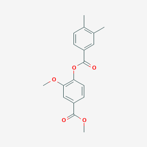 molecular formula C18H18O5 B501323 2-Methoxy-4-(methoxycarbonyl)phenyl 3,4-dimethylbenzoate 