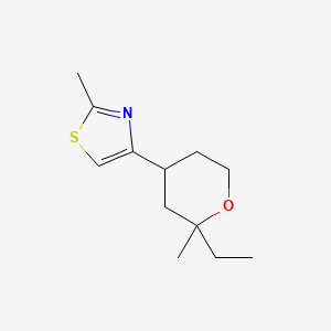 molecular formula C12H19NOS B5013956 Thiazole, 4-(2-ethyltetrahydro-2-methyl-2H-pyran-4-yl)-2-methyl- CAS No. 88572-14-9