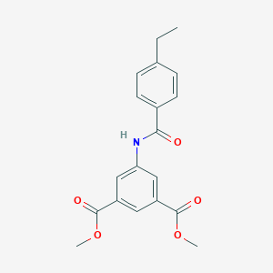 molecular formula C19H19NO5 B501482 Dimethyl 5-[(4-ethylbenzoyl)amino]isophthalate 