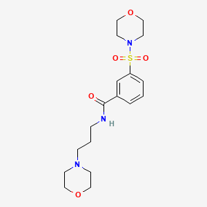 molecular formula C18H27N3O5S B5015204 N-[3-(MORPHOLIN-4-YL)PROPYL]-3-(MORPHOLINE-4-SULFONYL)BENZAMIDE 