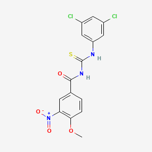 molecular formula C15H11Cl2N3O4S B5015230 N-[(3,5-dichlorophenyl)carbamothioyl]-4-methoxy-3-nitrobenzamide 