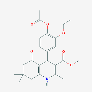 molecular formula C24H29NO6 B5015364 Methyl 4-[4-(acetyloxy)-3-ethoxyphenyl]-2,7,7-trimethyl-5-oxo-1,4,5,6,7,8-hexahydroquinoline-3-carboxylate 