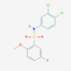 molecular formula C13H10Cl2FNO3S B5015497 N-(3,4-DICHLOROPHENYL)-5-FLUORO-2-METHOXYBENZENE-1-SULFONAMIDE 