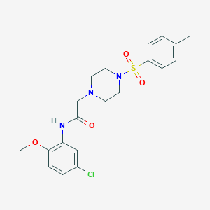 molecular formula C20H24ClN3O4S B501571 N-(5-chloro-2-methoxyphenyl)-2-(4-tosylpiperazin-1-yl)acetamide CAS No. 865276-01-3