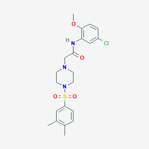 molecular formula C21H26ClN3O4S B501572 N-(5-chloro-2-methoxyphenyl)-2-(4-((3,4-dimethylphenyl)sulfonyl)piperazin-1-yl)acetamide CAS No. 890599-81-2