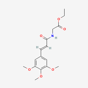 molecular formula C16H21NO6 B5015776 ethyl N-[(2E)-3-(3,4,5-trimethoxyphenyl)prop-2-enoyl]glycinate 