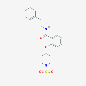 molecular formula C21H30N2O4S B5015787 N-[2-(1-cyclohexen-1-yl)ethyl]-2-{[1-(methylsulfonyl)-4-piperidinyl]oxy}benzamide 