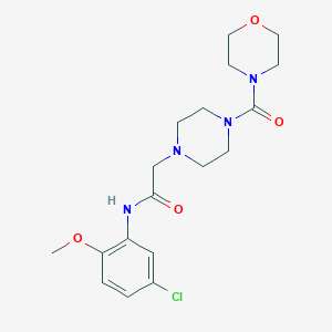 molecular formula C18H25ClN4O4 B501582 N-(5-chloro-2-methoxyphenyl)-2-[4-(morpholine-4-carbonyl)piperazin-1-yl]acetamide CAS No. 898644-08-1