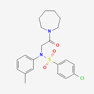 molecular formula C21H25ClN2O3S B5015923 N-[2-(azepan-1-yl)-2-oxoethyl]-4-chloro-N-(3-methylphenyl)benzenesulfonamide 