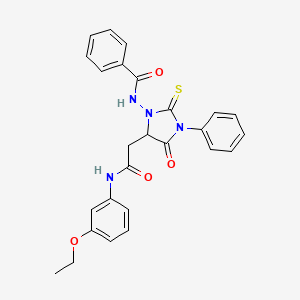 molecular formula C26H24N4O4S B5016008 N-[5-[2-(3-ethoxyanilino)-2-oxoethyl]-4-oxo-3-phenyl-2-sulfanylideneimidazolidin-1-yl]benzamide 