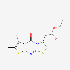 molecular formula C14H16N2O3S2 B5016416 Ethyl 2-{4,5-dimethyl-2-oxo-6,10-dithia-1,8-diazatricyclo[7.3.0.0^{3,7}]dodeca-3(7),4,8-trien-12-yl}acetate 