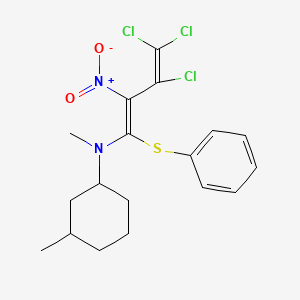 molecular formula C18H21Cl3N2O2S B5016673 N,3-dimethyl-N-[(1E)-3,4,4-trichloro-2-nitro-1-phenylsulfanylbuta-1,3-dienyl]cyclohexan-1-amine 