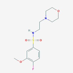 molecular formula C13H19FN2O4S B501696 4-fluoro-3-methoxy-N-(2-morpholin-4-ylethyl)benzenesulfonamide CAS No. 898654-52-9