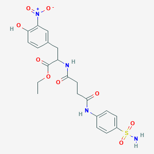 molecular formula C21H24N4O9S B5017054 Ethyl 3-(4-hydroxy-3-nitrophenyl)-2-[[4-oxo-4-(4-sulfamoylanilino)butanoyl]amino]propanoate 