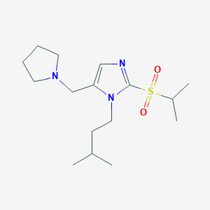 molecular formula C16H29N3O2S B5017167 1-(3-Methylbutyl)-2-propan-2-ylsulfonyl-5-(pyrrolidin-1-ylmethyl)imidazole 