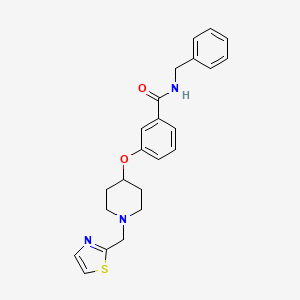 molecular formula C23H25N3O2S B5017192 N-benzyl-3-{[1-(1,3-thiazol-2-ylmethyl)-4-piperidinyl]oxy}benzamide 