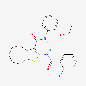 molecular formula C25H25FN2O3S B5017238 N-(2-ETHOXYPHENYL)-2-(2-FLUOROBENZAMIDO)-4H,5H,6H,7H,8H-CYCLOHEPTA[B]THIOPHENE-3-CARBOXAMIDE 