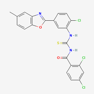 molecular formula C22H14Cl3N3O2S B5017264 2,4-dichloro-N-{[2-chloro-5-(5-methyl-1,3-benzoxazol-2-yl)phenyl]carbamothioyl}benzamide 