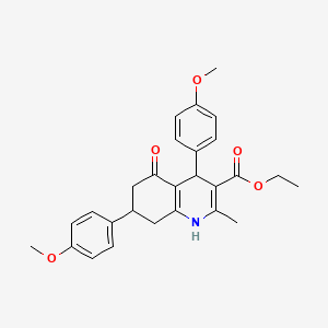 molecular formula C27H29NO5 B5017293 Ethyl 4,7-bis(4-methoxyphenyl)-2-methyl-5-oxo-1,4,5,6,7,8-hexahydroquinoline-3-carboxylate 