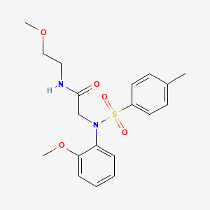 molecular formula C19H24N2O5S B5017308 N-(2-METHOXYETHYL)-2-[N-(2-METHOXYPHENYL)4-METHYLBENZENESULFONAMIDO]ACETAMIDE 