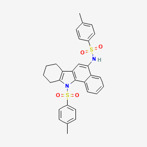molecular formula C30H28N2O4S2 B5017345 4-Methyl-N-[11-(4-methylbenzenesulfonyl)-7H,8H,9H,10H,11H-benzo[A]carbazol-5-YL]benzene-1-sulfonamide 