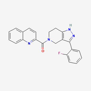 molecular formula C22H17FN4O B5017461 [3-(2-Fluorophenyl)-1,4,6,7-tetrahydropyrazolo[4,3-c]pyridin-5-yl]-quinolin-2-ylmethanone 