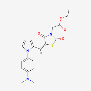 molecular formula C20H21N3O4S B5017478 ethyl [(5E)-5-({1-[4-(dimethylamino)phenyl]-1H-pyrrol-2-yl}methylidene)-2,4-dioxo-1,3-thiazolidin-3-yl]acetate 
