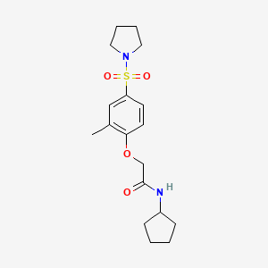 molecular formula C18H26N2O4S B5017799 N-CYCLOPENTYL-2-[2-METHYL-4-(PYRROLIDINE-1-SULFONYL)PHENOXY]ACETAMIDE 