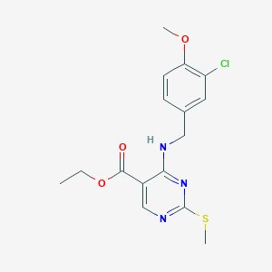 Ethyl 4-((3-chloro-4-methoxybenzyl)amino)-2-(methylthio)pyrimidine-5-carboxylate