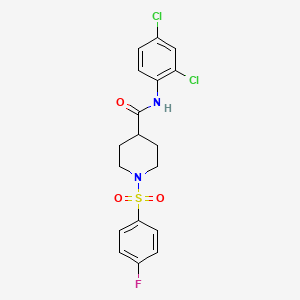 molecular formula C18H17Cl2FN2O3S B5017838 N-(2,4-dichlorophenyl)-1-[(4-fluorophenyl)sulfonyl]piperidine-4-carboxamide 