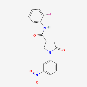 molecular formula C17H14FN3O4 B5017883 N-(2-fluorophenyl)-1-(3-nitrophenyl)-5-oxopyrrolidine-3-carboxamide 