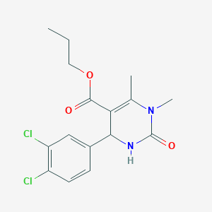 molecular formula C16H18Cl2N2O3 B5017934 Propyl 4-(3,4-dichlorophenyl)-1,6-dimethyl-2-oxo-1,2,3,4-tetrahydropyrimidine-5-carboxylate 