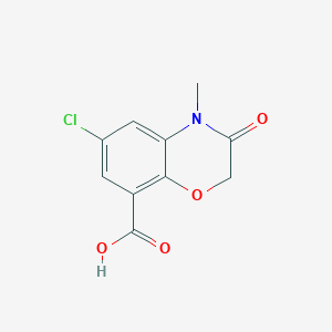 molecular formula C10H8ClNO4 B050180 6-Chloro-4-methyl-3-oxo-3,4-dihydro-2H-benzo[b][1,4]oxazine-8-carboxylic acid CAS No. 123040-79-9