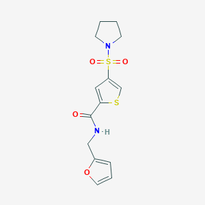 molecular formula C14H16N2O4S2 B5018093 N-(furan-2-ylmethyl)-4-pyrrolidin-1-ylsulfonylthiophene-2-carboxamide 