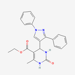 molecular formula C23H22N4O3 B5018101 ethyl 4-(1,3-diphenyl-1H-pyrazol-4-yl)-6-methyl-2-oxo-1,2,3,4-tetrahydropyrimidine-5-carboxylate 