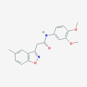 molecular formula C18H18N2O4 B501812 N-(3,4-dimethoxyphenyl)-2-(5-methyl-1,2-benzisoxazol-3-yl)acetamide 
