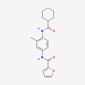 molecular formula C19H22N2O3 B5018158 N-[4-(cyclohexanecarbonylamino)-3-methylphenyl]furan-2-carboxamide 