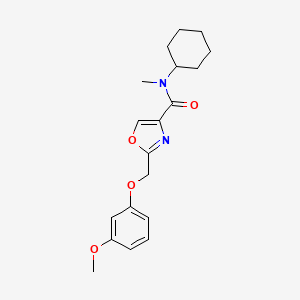 molecular formula C19H24N2O4 B5018220 N-cyclohexyl-2-[(3-methoxyphenoxy)methyl]-N-methyl-1,3-oxazole-4-carboxamide 