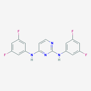molecular formula C16H10F4N4 B501824 N-[2-(3,5-difluoroanilino)-4-pyrimidinyl]-N-(3,5-difluorophenyl)amine 