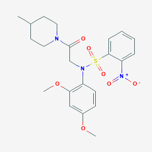 molecular formula C22H27N3O7S B5018356 N-(2,4-dimethoxyphenyl)-N-[2-(4-methylpiperidin-1-yl)-2-oxoethyl]-2-nitrobenzenesulfonamide 