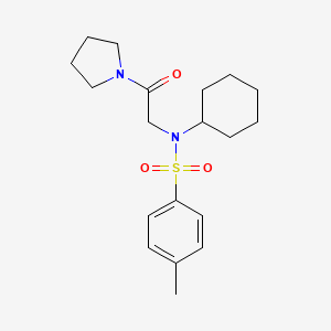 molecular formula C19H28N2O3S B5018418 N-cyclohexyl-4-methyl-N-(2-oxo-2-pyrrolidin-1-ylethyl)benzenesulfonamide 