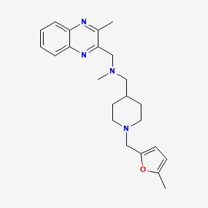 molecular formula C23H30N4O B5018555 N-methyl-1-[1-[(5-methylfuran-2-yl)methyl]piperidin-4-yl]-N-[(3-methylquinoxalin-2-yl)methyl]methanamine 