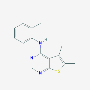 molecular formula C15H15N3S B501870 N-(5,6-dimethylthieno[2,3-d]pyrimidin-4-yl)-N-(2-methylphenyl)amine 